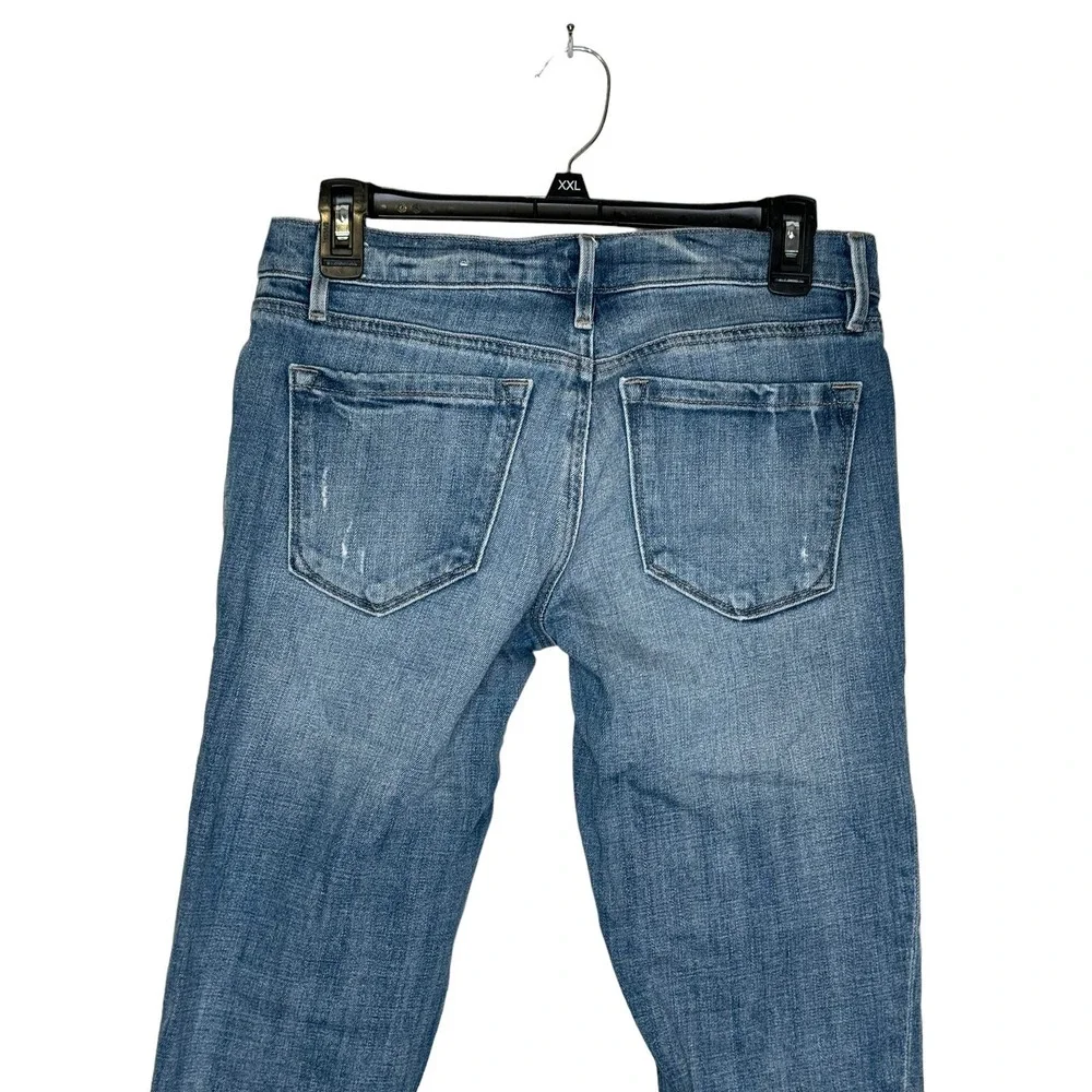 Ann Taylor Loft Women Jeans‎ Relaxed Skinny Cropped Raw Hem Denim Blue 25